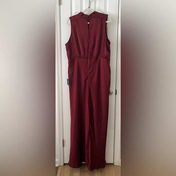 Lulu's Classic Elegance Satin Burgundy Wine Maxi Dress Size 3X - Picture 5 of 7